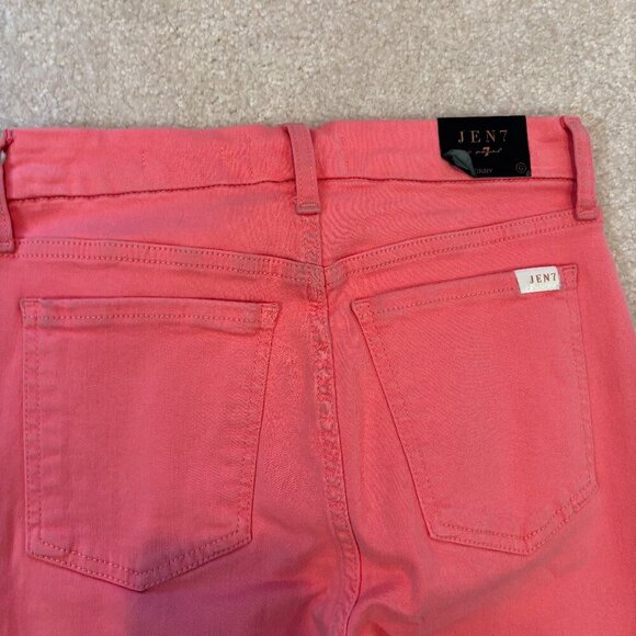 Jen 7 by 7 for all Mankind Ankle Skinny Jeans in Coral Pink - Size 0 - NWOT - Picture 13 of 15